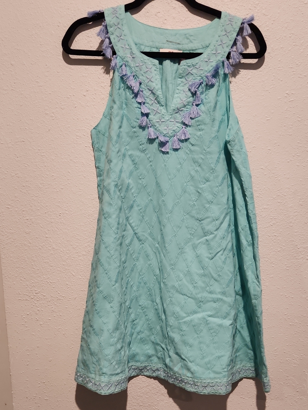 Vineyard Vines Lattice Embroidered Coverup Dress XS Andros Blue